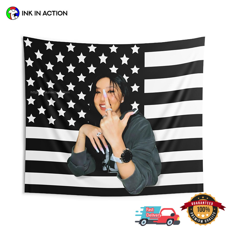 Hwasa Middle Finger Black American Flag Hwasa Middle Finger Black American Flag