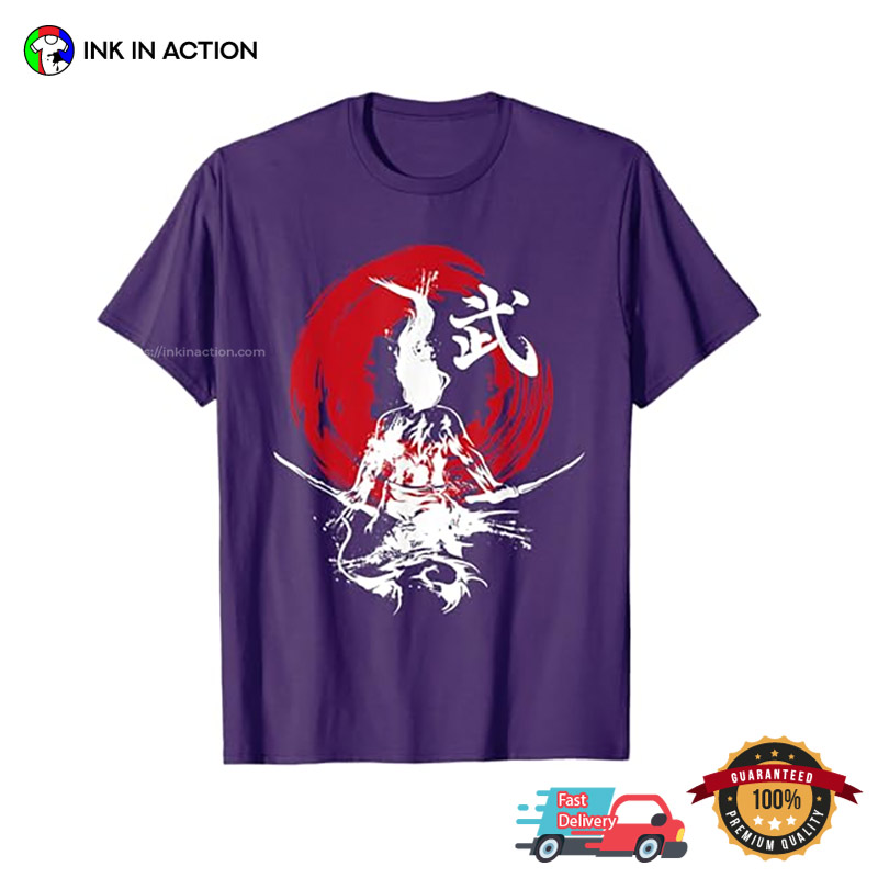 Japanese Samurai Fire Warrior Swords Art T-shirt Japanese Samurai Fire Warrior Swords Art T-shirt