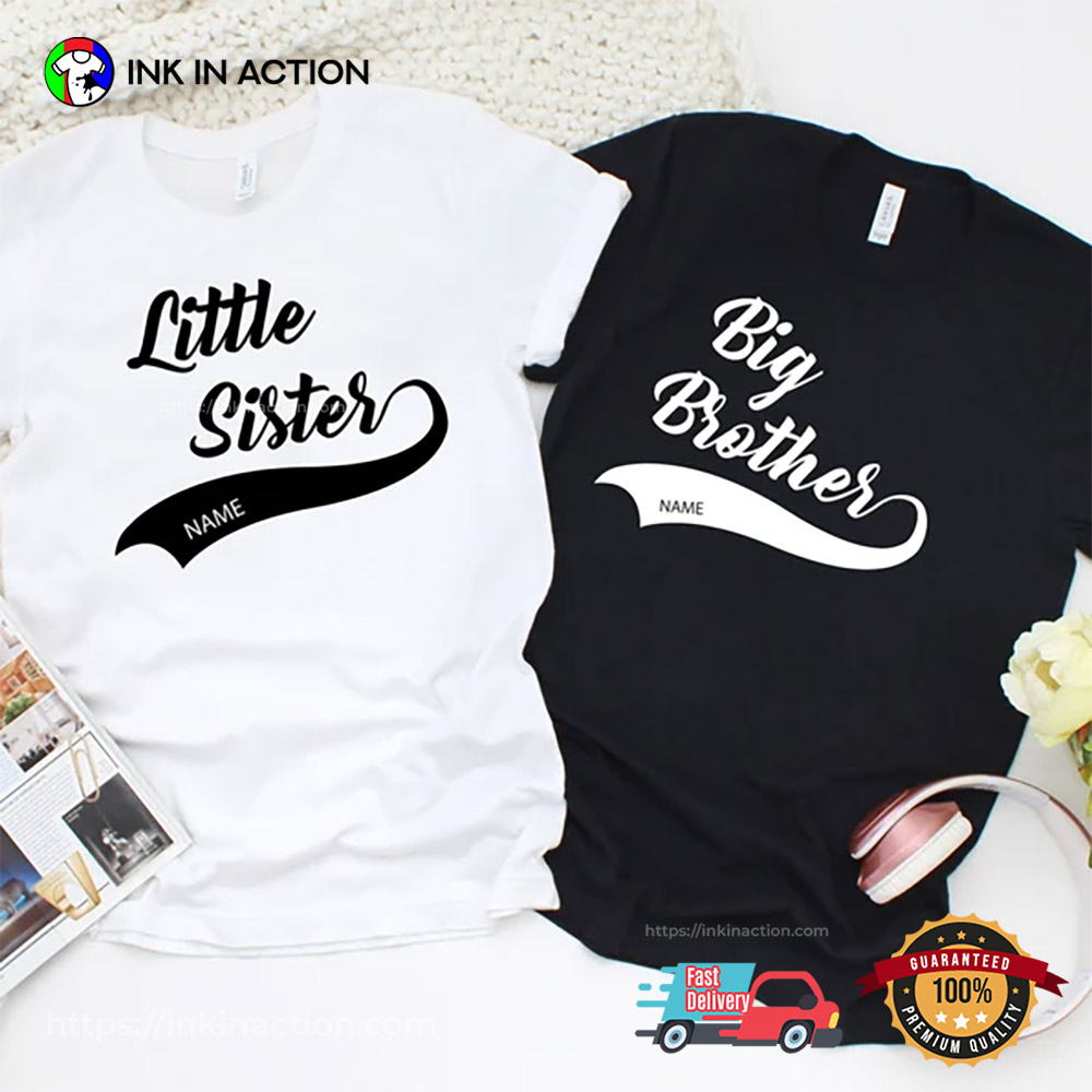 Little Sister Big Brother Happy Sibling Day Matching T-shirt Little Sister Big Brother Happy Sibling Day Matching T-shirt