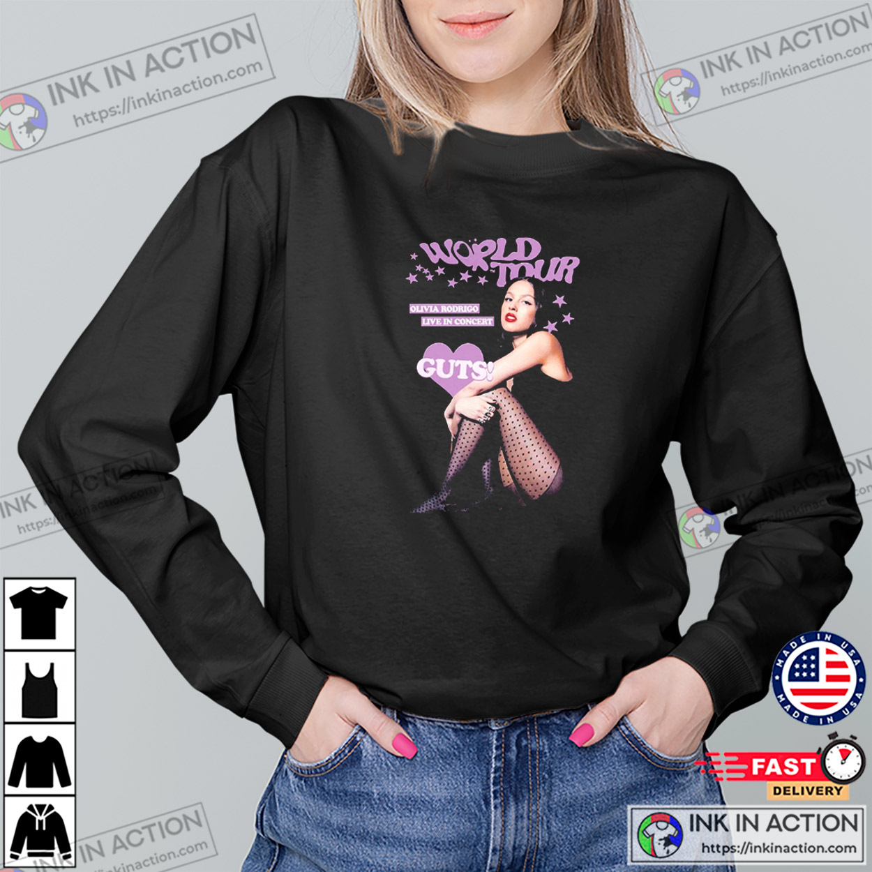 Olivia Rodrigo Live In Concert World Tour T-shirt Olivia Rodrigo Live In Concert World Tour T-shirt