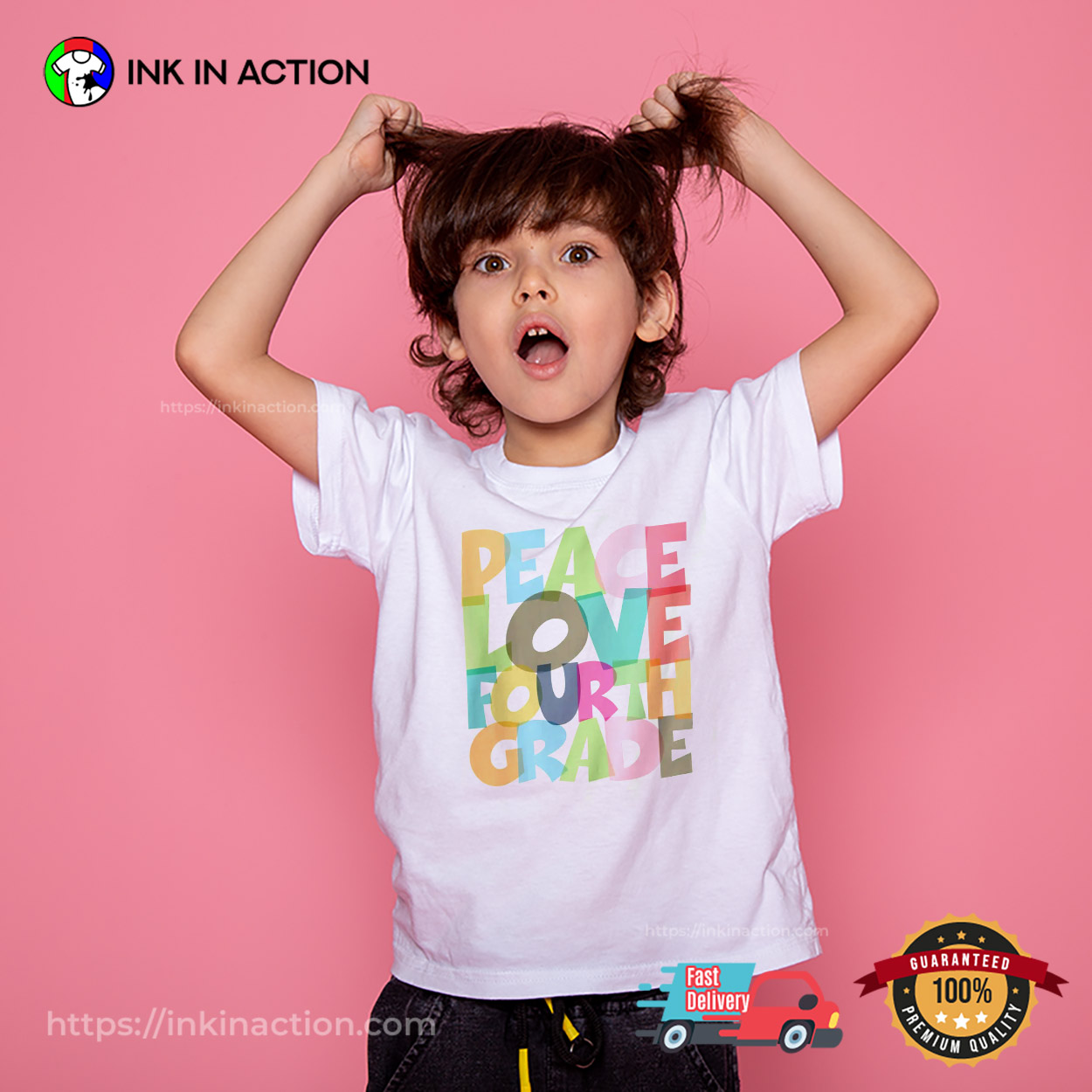 Peace Love Fourth Grade School Time Tee Peace Love Fourth Grade School Time Tee