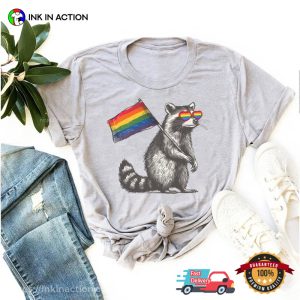 Raccoon LGBT Pride Flag Comfort Colors T shirt 2