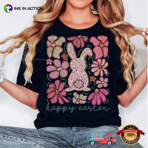 Retro Floral Boho Easter Bunny Comfort Color Tee