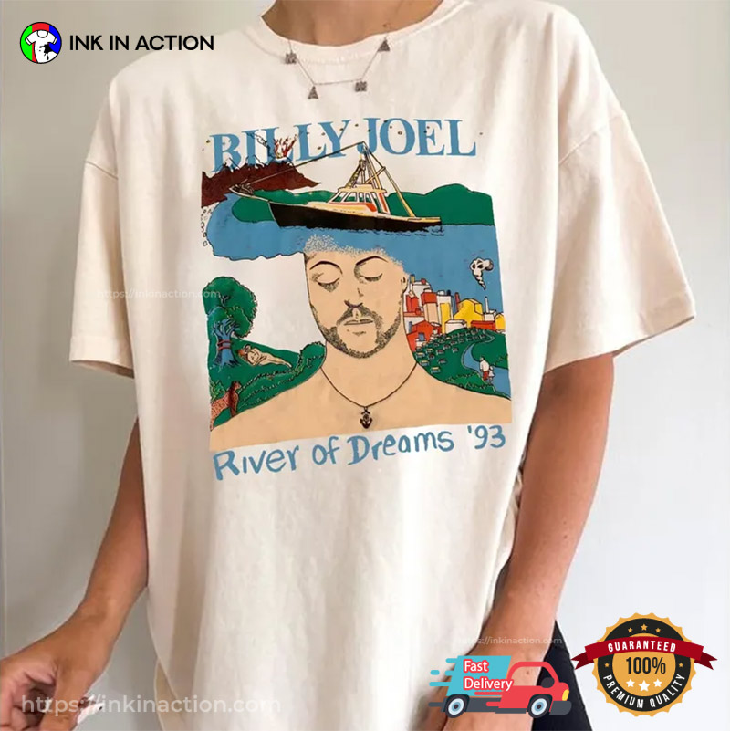 River Of Dreams Tour 93 Billy Joel Vintage T-shirt River Of Dreams Tour 93 Billy Joel Vintage T-shirt