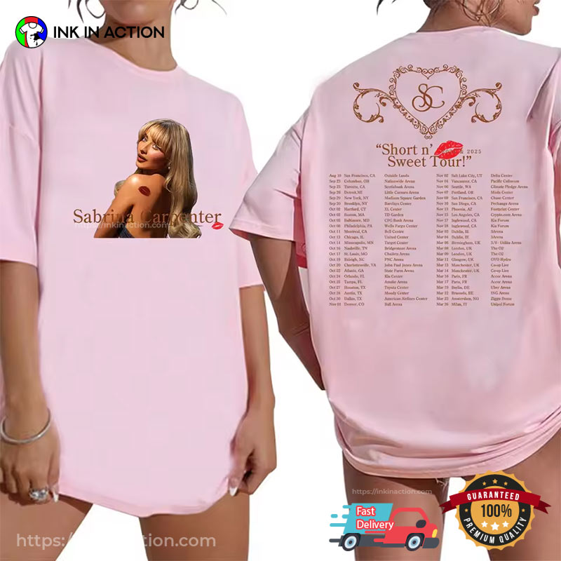 Sabrina Carpenter Short N' Sweet Tour 2025 Comfort Colors Tee Sabrina Carpenter Short N' Sweet Tour 2025 Comfort Colors Tee