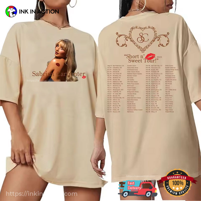 Sabrina Carpenter Short N’ Sweet Tour 2025 Comfort Colors Tee Sabrina Carpenter Short N’ Sweet Tour 2025 Comfort Colors Tee
