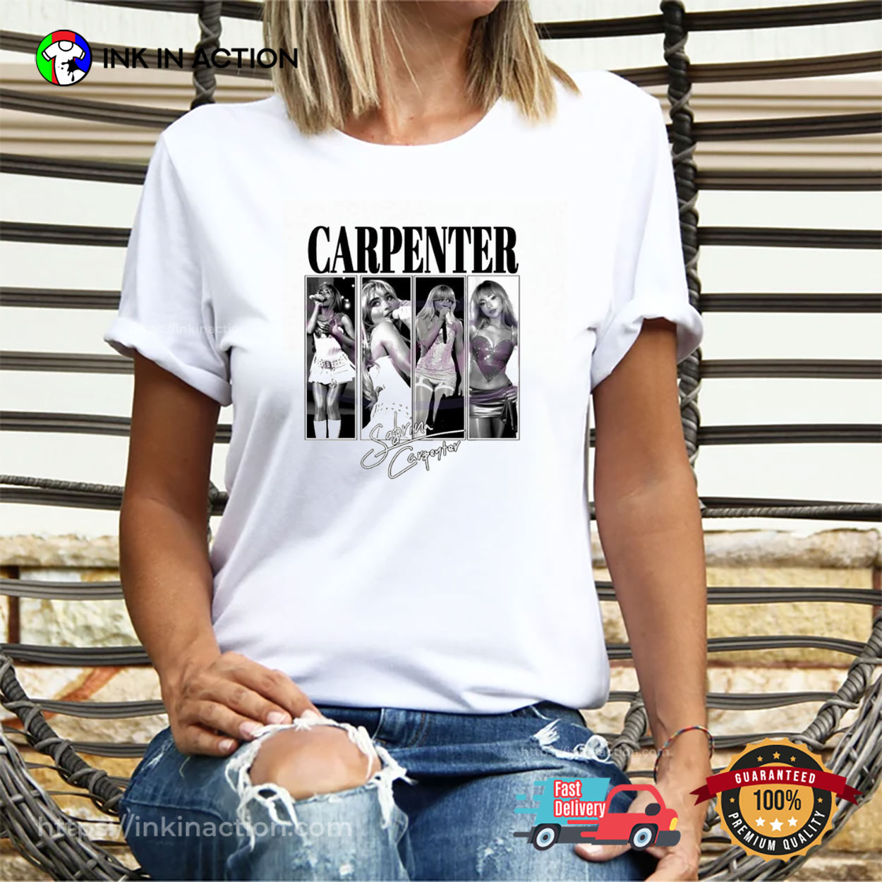 Sabrina Carpenter Tour Retro Signature T-shirt Sabrina Carpenter Tour Retro Signature T-shirt