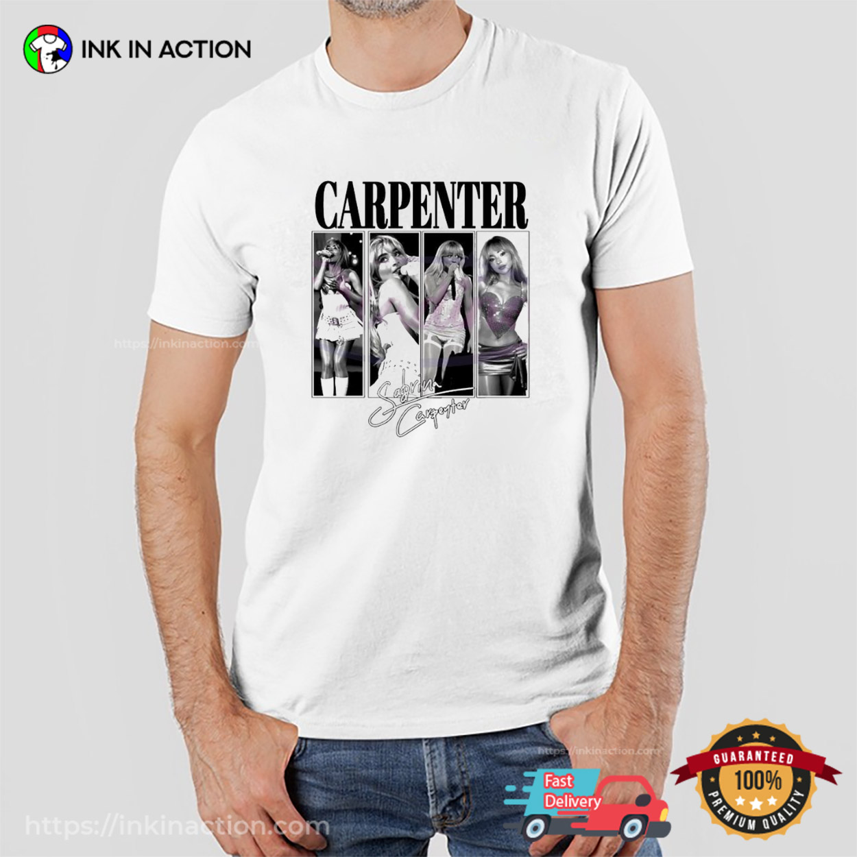 Sabrina Carpenter Tour Retro Signature T-shirt Sabrina Carpenter Tour Retro Signature T-shirt