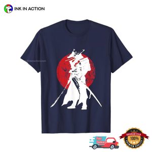 Samurai Warrior Sword Bloody Moon Retro Japanese T shirt 3