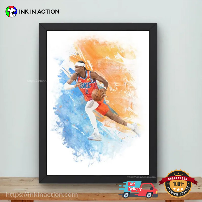 Shai Gilgeous Alexander Oklahoma City Basketball Wall Art Shai Gilgeous Alexander Oklahoma City Basketball Wall Art