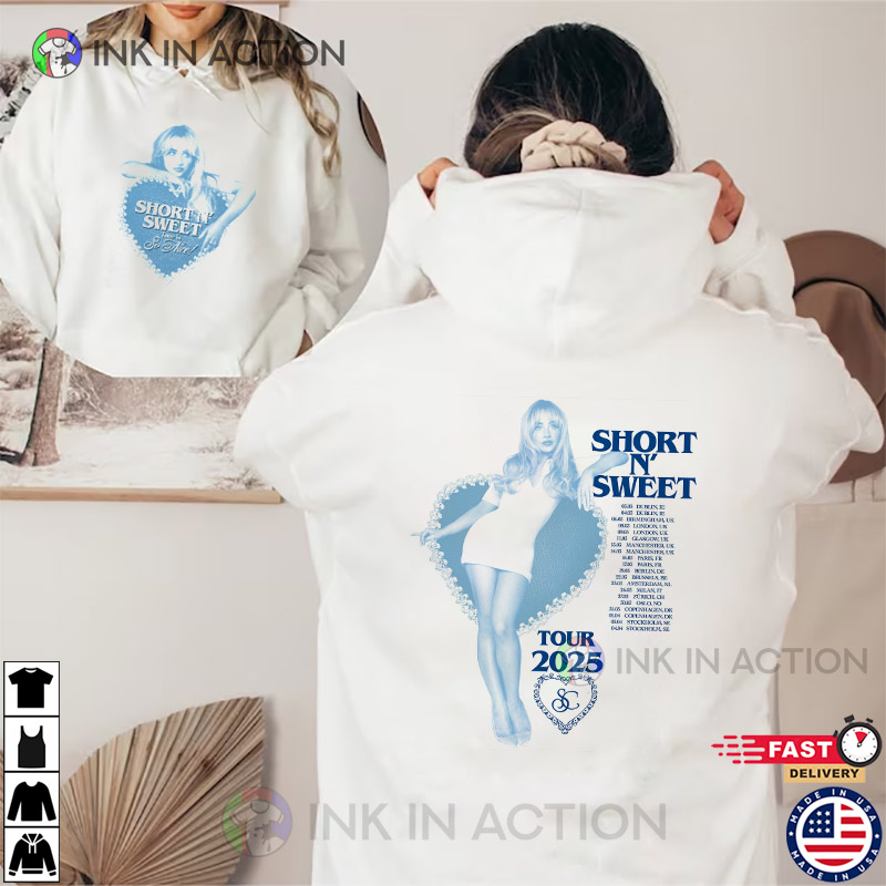 Short N' Sweet EU UK Tour 2025 Vintage Sabrina Carpenter Graphic Tee Short N' Sweet EU UK Tour 2025 Vintage Sabrina Carpenter Graphic Tee