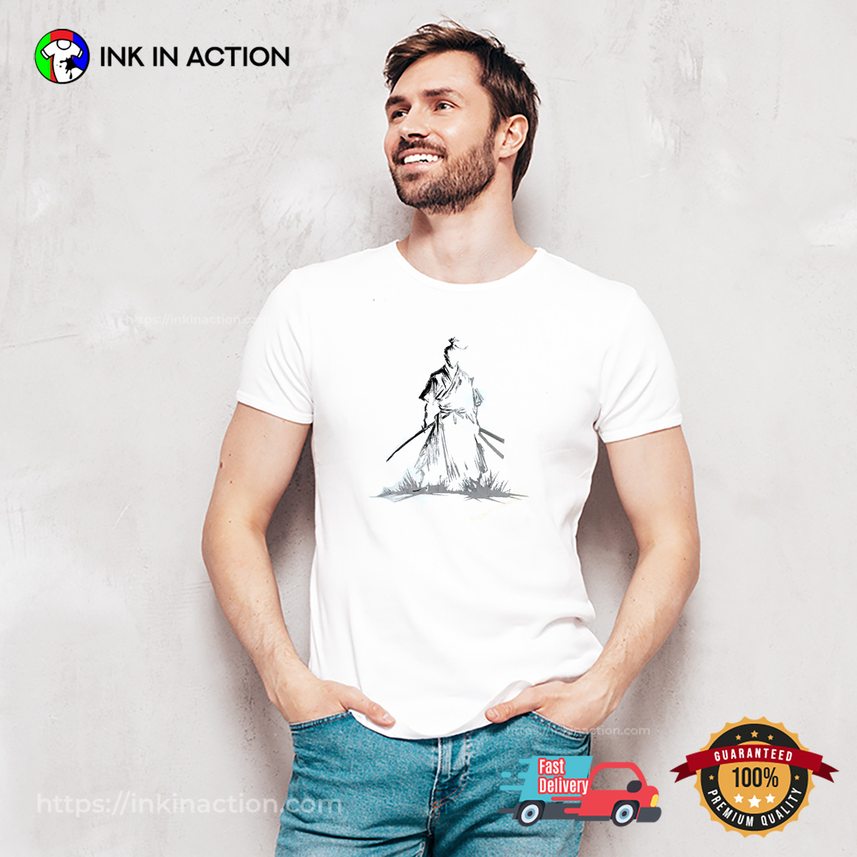 Silhouette Of Samurai Warrior Japan Art T-shirt Silhouette Of Samurai Warrior Japan Art T-shirt