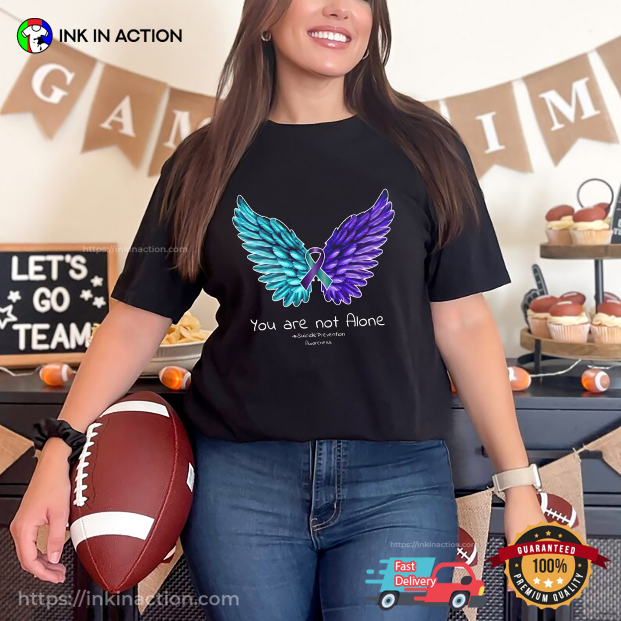 Suicide Prevention Wings and Ribbon Suicide Awareness T-shirt Suicide Prevention Wings and Ribbon Suicide Awareness T-shirt
