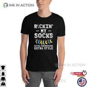 World Down Syndrome Day Awareness Rocking Socks T-shirt