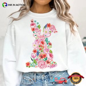 easter flowers Floral Bunny Holiday Shirt 3