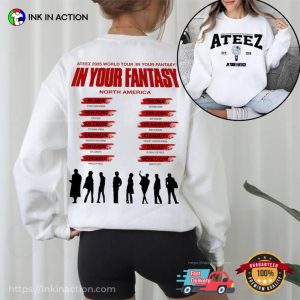 Ateez 2025 World Tour In Your Fantasy Dates 2-sided T-shirt
