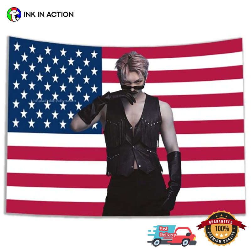 Ateez Mingi K Pop USA Flag Ateez Mingi K Pop USA Flag