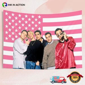 Backstreet Boys 90s Boy Band Pink USA Flag Poster