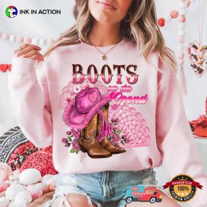 Boots On The Ground Pink Rodeo Fashion T shirt 2