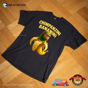 Chimpanzini Bananini Banana Monkey Funny Brainrot Meme T shirt 3