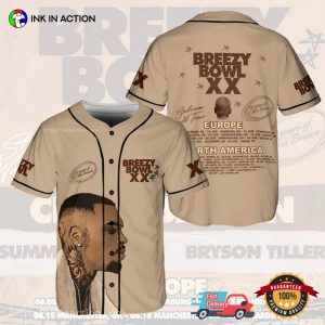 Chris Brown Breezy Bowl XX Tour 2025 Signature Baseball Jersey Chris Brown Breezy Bowl XX Tour 2025 Signature Baseball Jersey
