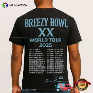 Chris Brown Breezy Bowl XX World Tour 2025 2 sided T shirt 2