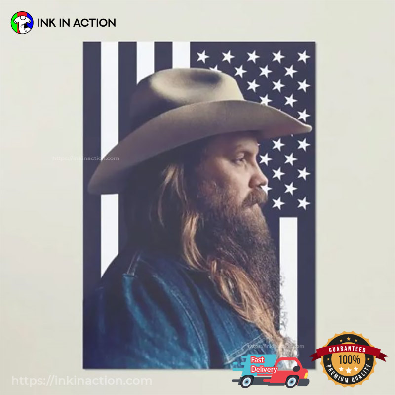 Country Music Chris Stapleton USA Flag Poster Country Music Chris Stapleton USA Flag Poster
