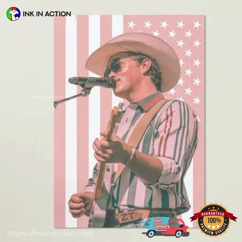 Country Music Zach Top Cowboy USA Flag Poster Country Music Zach Top Cowboy USA Flag Poster
