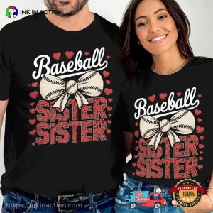 Cute Baseball Bow Baseball Sister Shirt