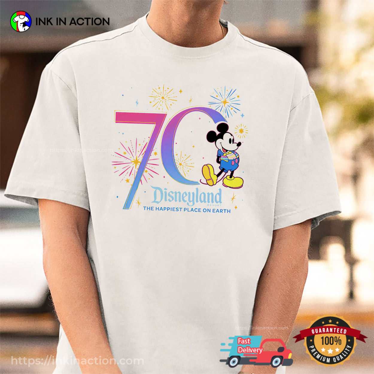 Disneyland Resort 70th Anniversary The Happiest Place On Earth Classic T-shirt Disneyland Resort 70th Anniversary The Happiest Place On Earth Classic T-shirt