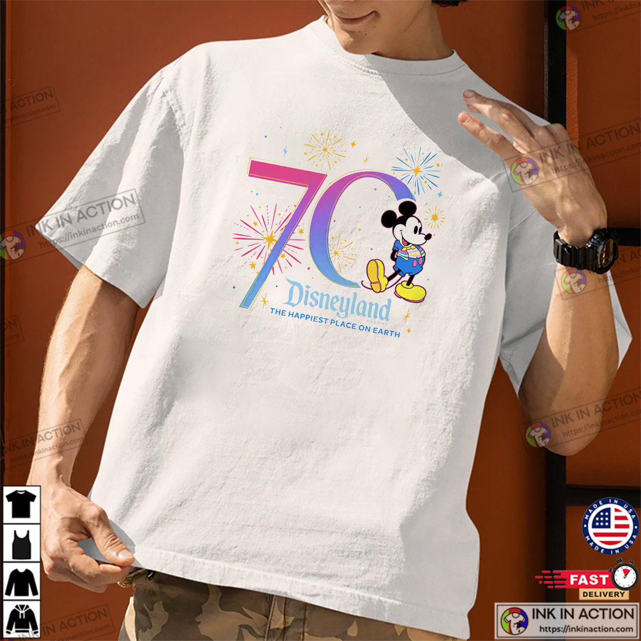 Disneyland Resort 70th Anniversary The Happiest Place On Earth Classic T-shirt Disneyland Resort 70th Anniversary The Happiest Place On Earth Classic T-shirt