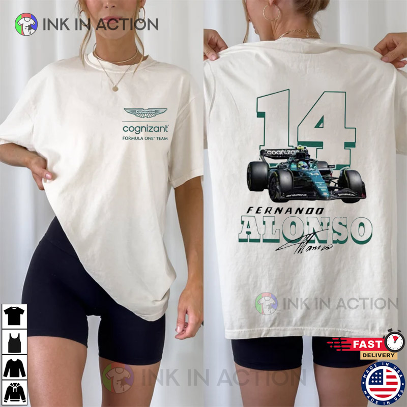 Fernando Alonso Formula One F1 2 Sided T-Shirt Fernando Alonso Formula One F1 2 Sided T-Shirt