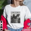 Funny Cat Selfie With Bigfoot Riding T-rex Dinosaur T-shirt