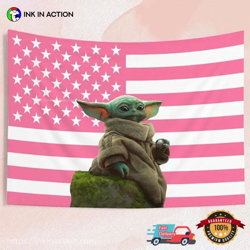 Grogu Baby Yoda Star Wars Pink USA Flag Grogu Baby Yoda Star Wars Pink USA Flag