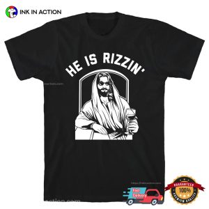 He Is Rizzin' Wine Jesus Meme Tee 4