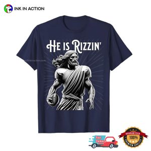 He is Rizzin Football Jesus Funny T shirt 4