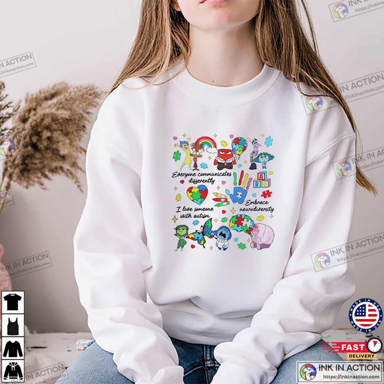 Inside Out Autism Awareness Everyone Communicates Differently T-shirt Inside Out Autism Awareness Everyone Communicates Differently T-shirt