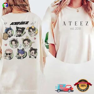 K pop Ateez Members Chibi 2 sided T shirt 2