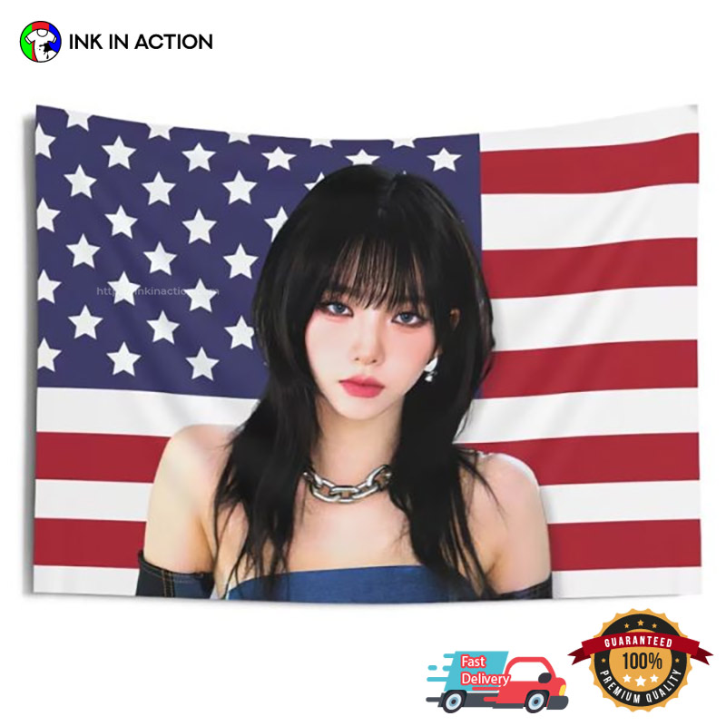 Karina AESPA Wolf Cut American Flag Karina AESPA Wolf Cut American Flag
