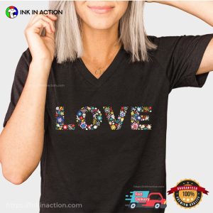 LOVE Floral Flower Comfort Colors T shirt