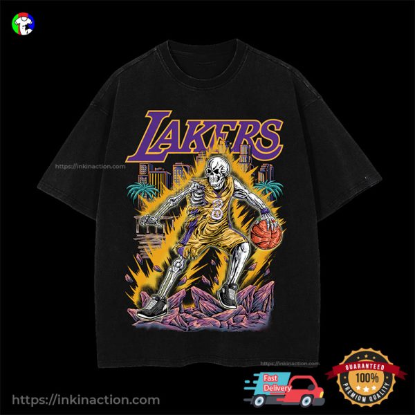 Kobe Rings Skeleton Lakers Kobe Bryant Skeleton Dead Threads Comfort Colors T-shirt - Print ...