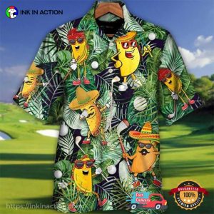 Let's Partee Taco Playing Golf Funny Hawaiian Shirt 2