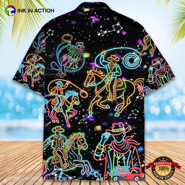 Neon Rodeo Shirt Design Neon Cowboy Rodeo Hawaii Shirt - Print your thoughts. Tell your stories.