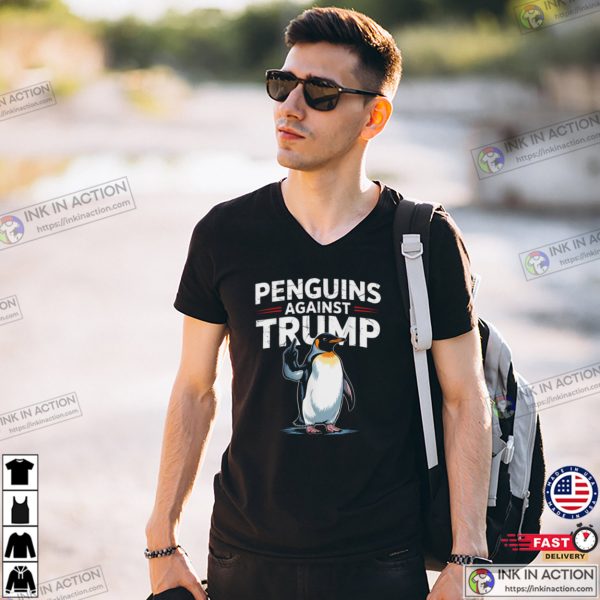 Penguin Resist Penguins Against Trump Funny T-shirt