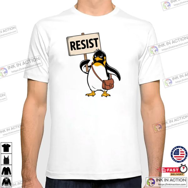 Penguin Resistance Funny Politics & Tariffs T-shirt