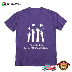 Purple Up Day Support Military Children Unisex T shirt 4