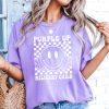 Purple Up Military Child Smily Face T-shirt