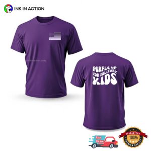 Purple Up For Military, America Purple Up Day 2 Sided T-shirt