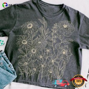 Retro Wildflower Bouquet Love Tree Day Comfort Colors Tee