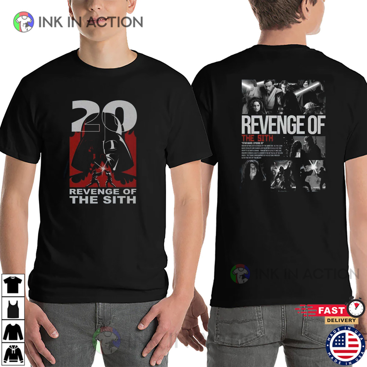 Star Wars Episode III Revenge Of The Sith 2 Sided T-shirt Star Wars Episode III Revenge Of The Sith 2 Sided T-shirt